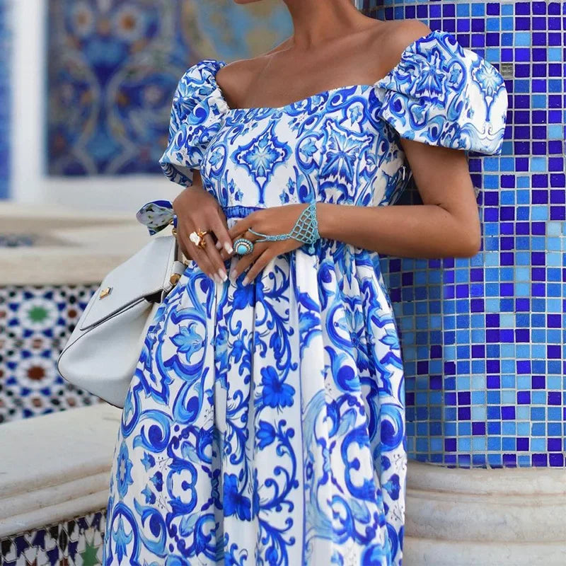YSLANNA - SUMMER OFF-SHOULDER MAXI DRESS