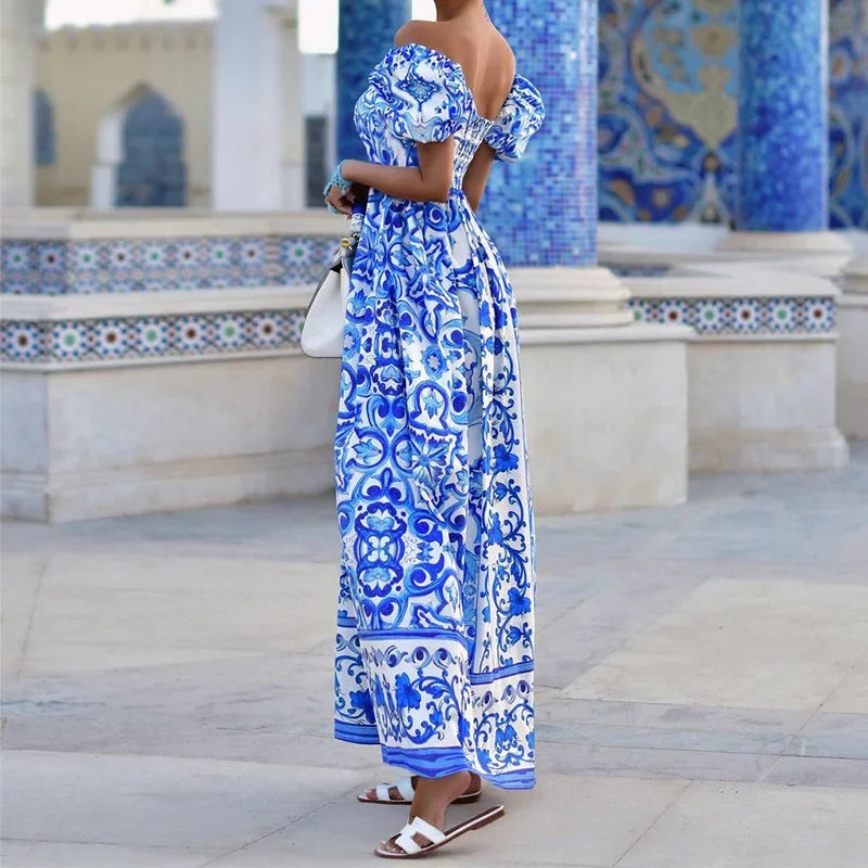 YSLANNA - SUMMER OFF-SHOULDER MAXI DRESS