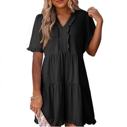 SHARONA - EVERYDAY V-NECK MINI DRESS