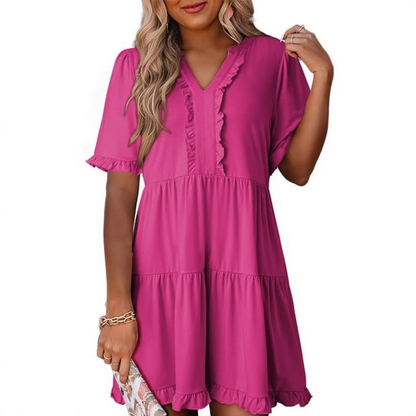 SHARONA - EVERYDAY V-NECK MINI DRESS