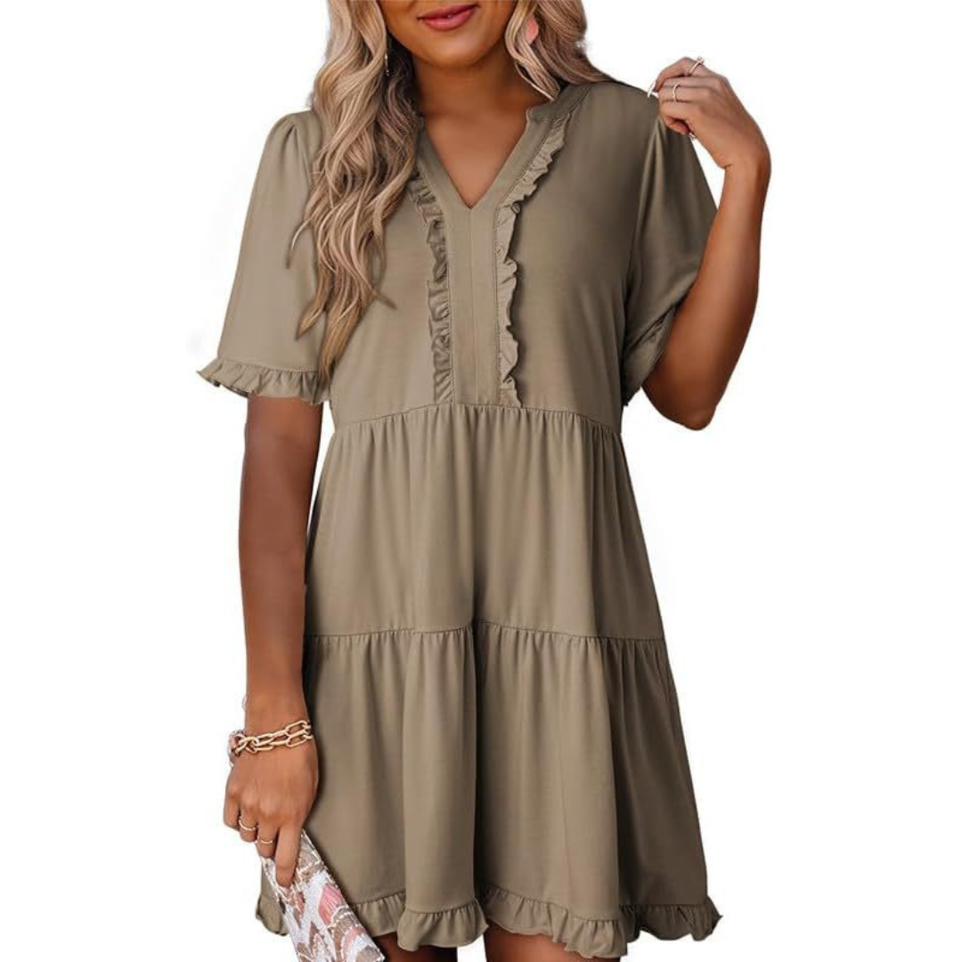 SHARONA - EVERYDAY V-NECK MINI DRESS