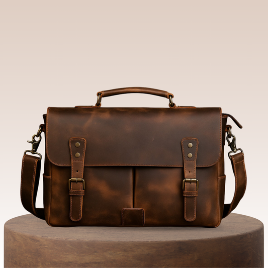 Clinton | Retro Leather Messenger Bag