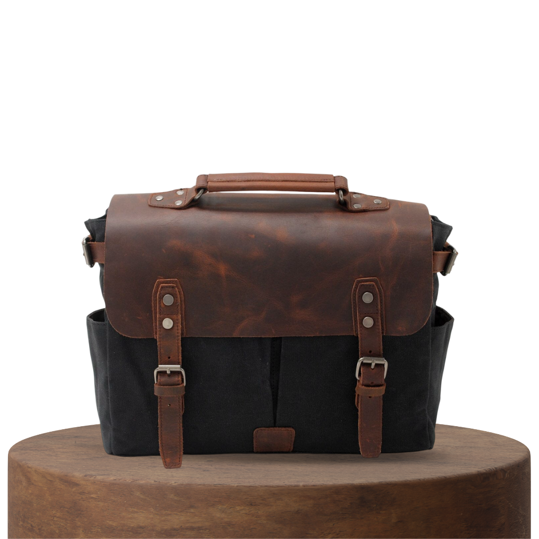 Edward | Vintage Canvas with Leather Flap | Messenger Bag