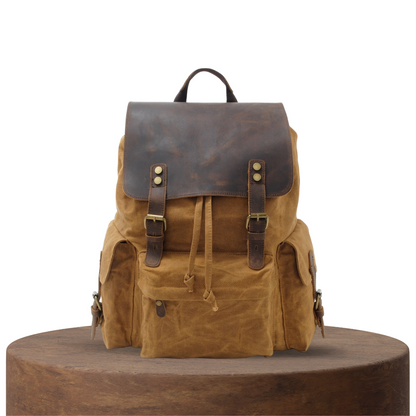 Joey | Classic Waxed Canvas with Leather Flap | Backpack