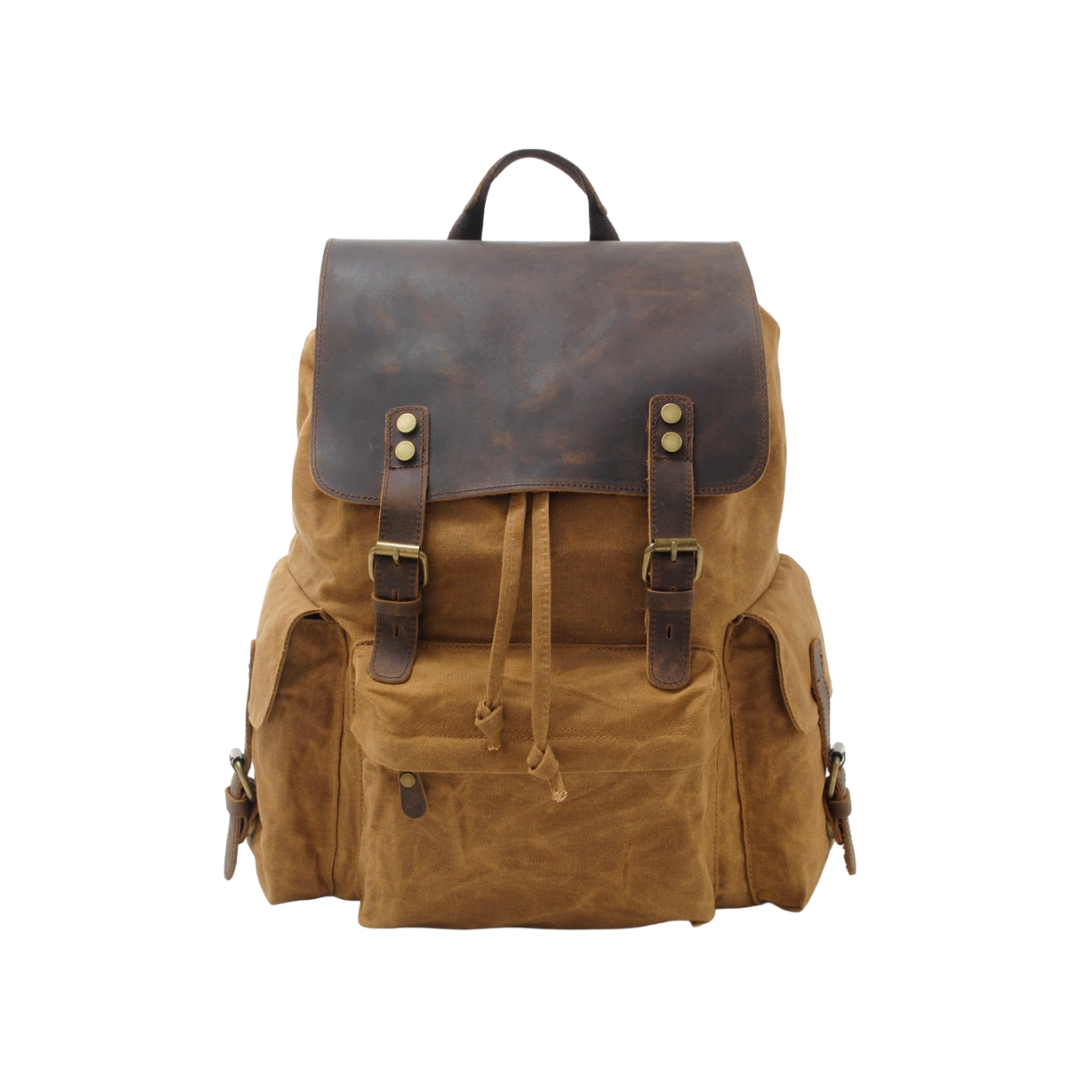 Joey | Classic Waxed Canvas with Leather Flap | Backpack