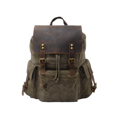 Joey | Classic Waxed Canvas with Leather Flap | Backpack