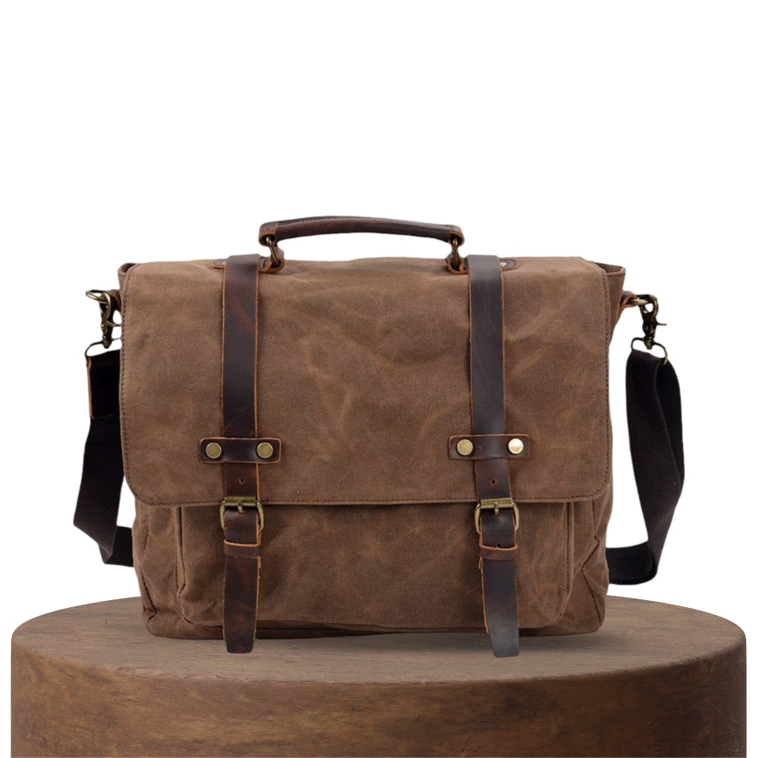 Clark | Vintage Waxed Canvas Leather Straps | Messenger bag