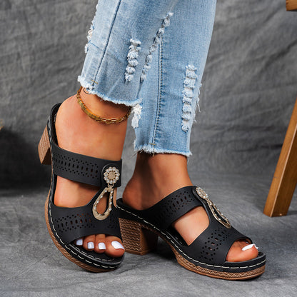 JANESSA - ZIRCON-TRIMMED ORTHOPEDIC COMFORT SANDAL