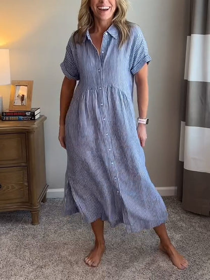 JOVIE - CLASSIC ELEGANT STRIPED MAXI DRESS