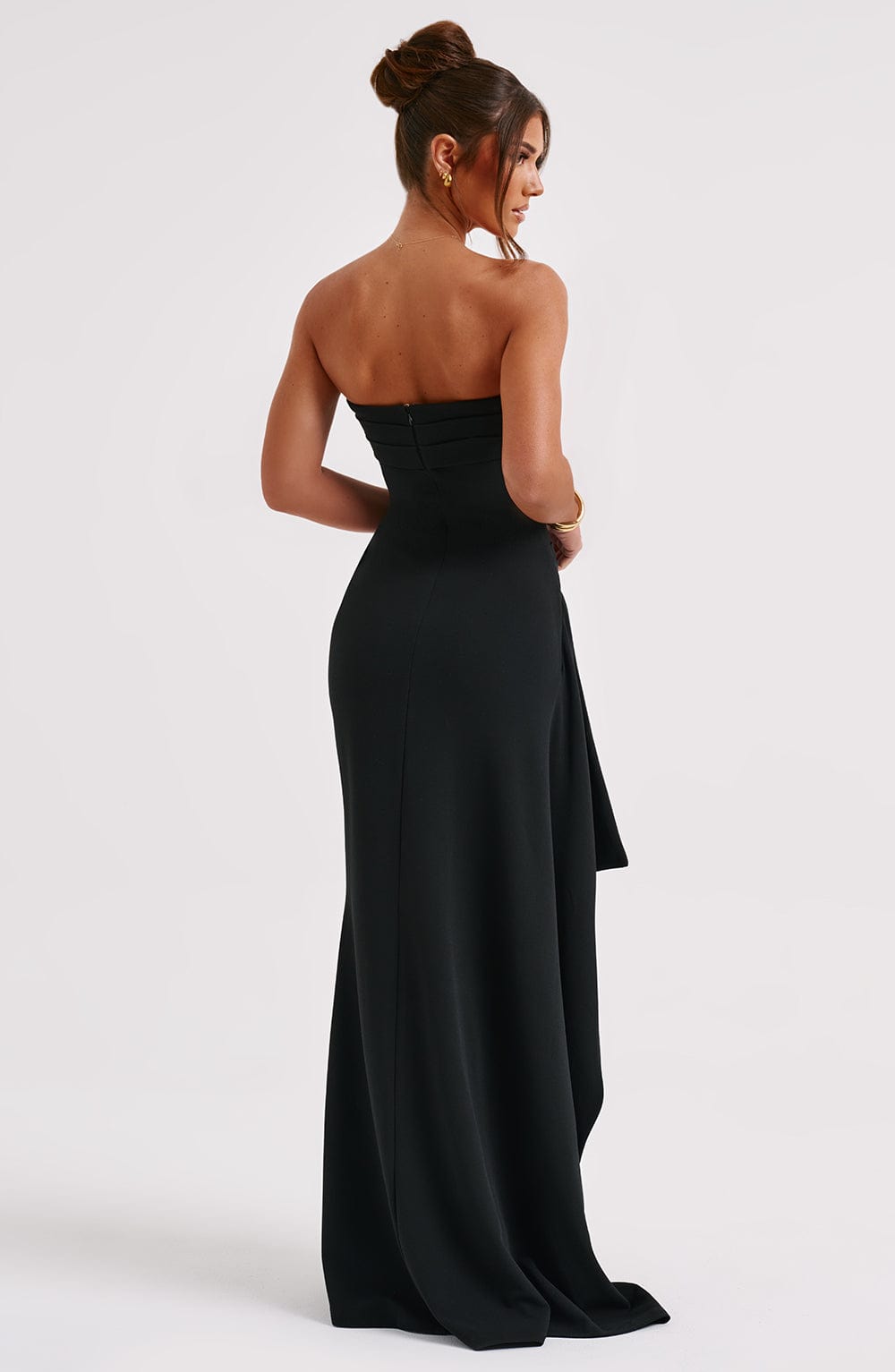 AELRED - STRAPLESS SLIT MAXI DRESS