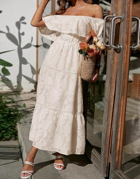 Aya - Ruffle Off-the-shoulder Maxi Dress