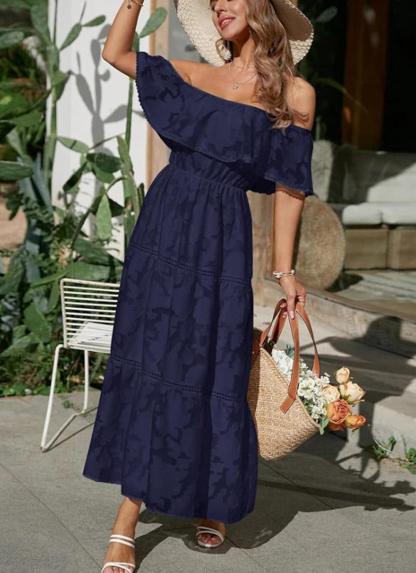 Aya - Ruffle Off-the-shoulder Maxi Dress