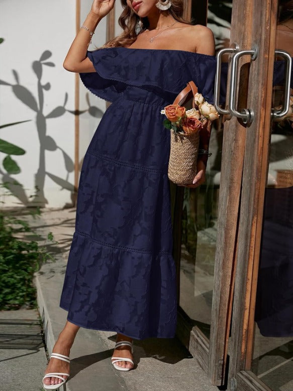 Aya - Ruffle Off-the-shoulder Maxi Dress