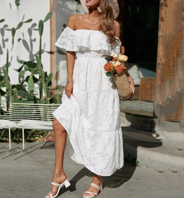 Aya - Ruffle Off-the-shoulder Maxi Dress