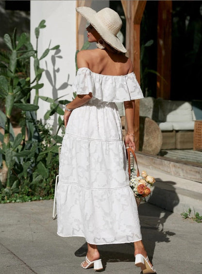 Aya - Ruffle Off-the-shoulder Maxi Dress