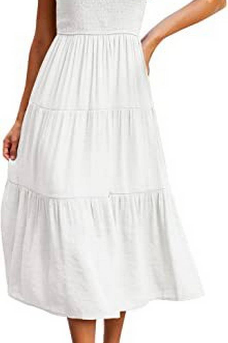 MARINEL - SHIRRED ELEGANCE MIDI DRESS