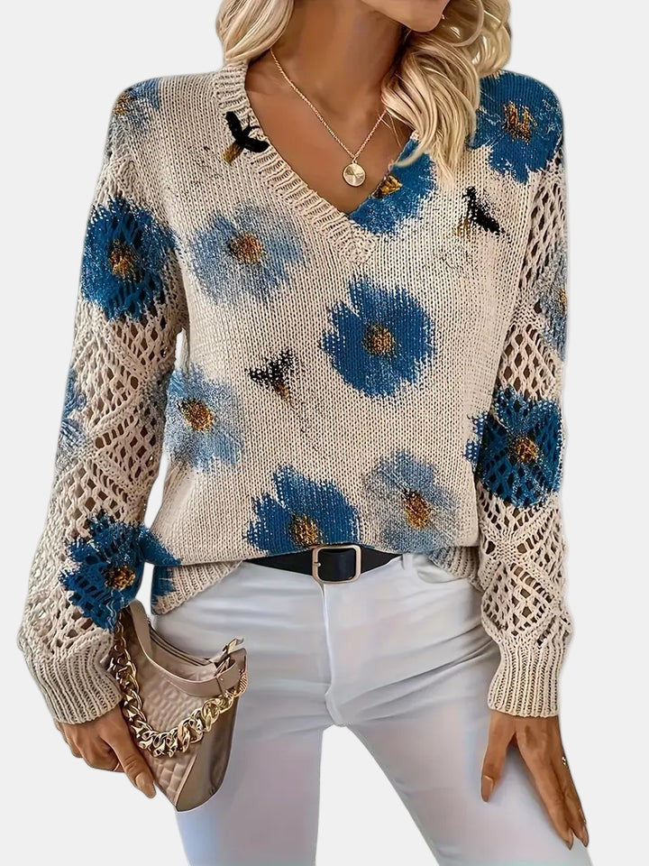 YASMIN - LOVELY BLOSSOM KNIT SWEATER
