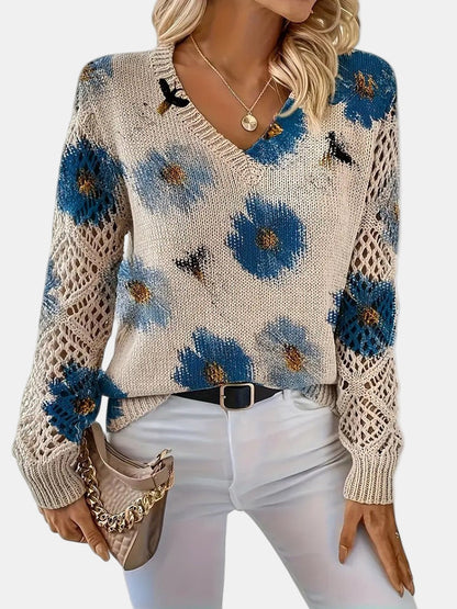 YASMIN - LOVELY BLOSSOM KNIT SWEATER