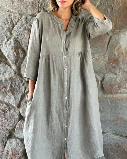 MIRANDA - OVERSIZED COTTON LINEN DRESS