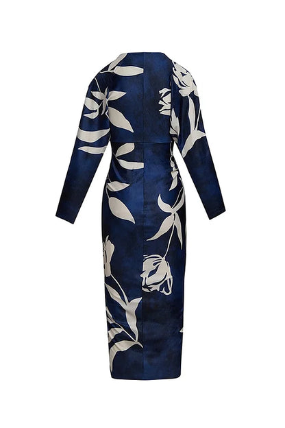 EUGENIA - BRAZILIAN INSPIRED PRINT RUCHED SLIT DRESS