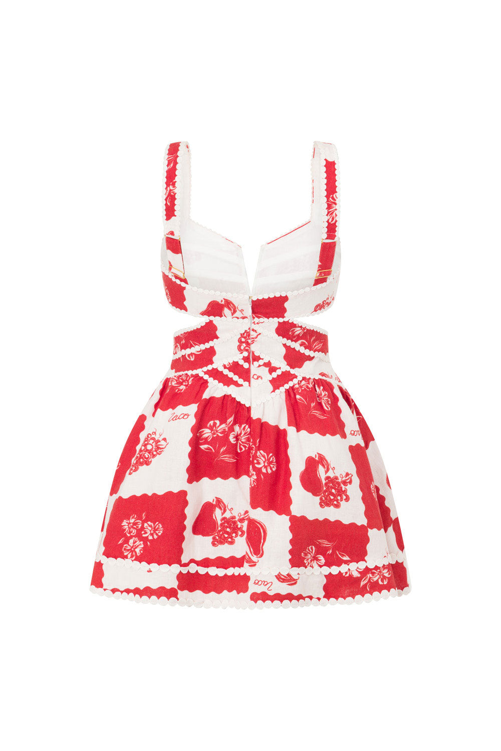 ASINETH - FLIRTY RED AND WHITE MINI DRESS