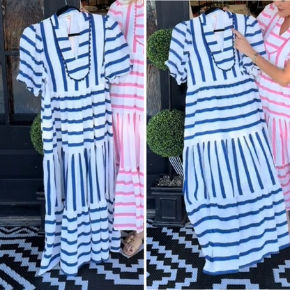 EMERY - STRIPED RELAXED MIDI DRESS