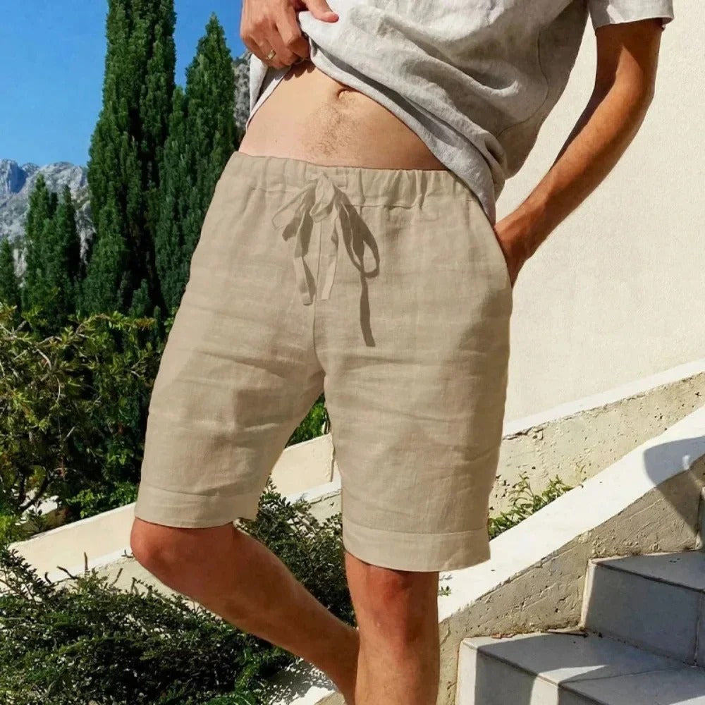 GILFORD - BREATHABLE COTTON LINEN SHORTS