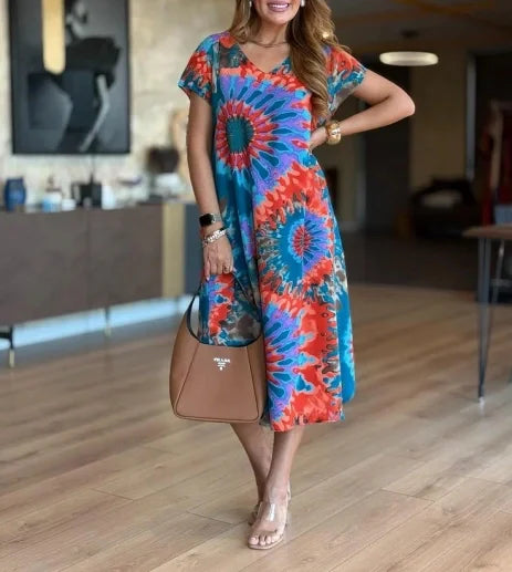 EALA - ETHNIC TIE-DYE BEACH DRESS