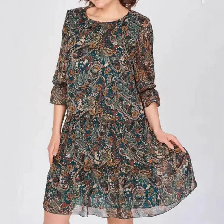 ECAY - CLASSIC BLOSSOM CREW NECK DRESS