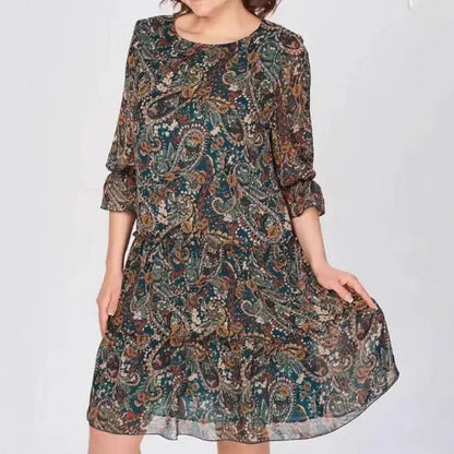 ECAY - CLASSIC BLOSSOM CREW NECK DRESS
