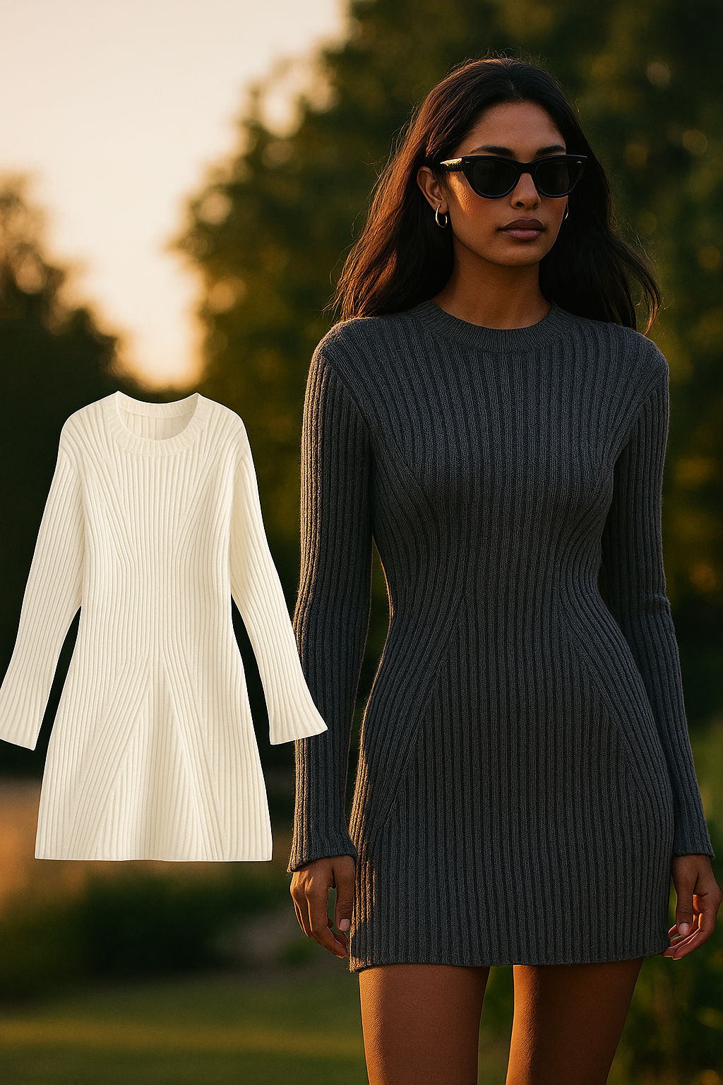 MILANA - SLEEK RIBBED KNIT BODYCON DRESS