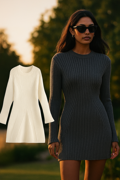 MILANA - SLEEK RIBBED KNIT BODYCON DRESS