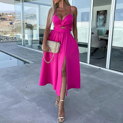 SUGAR - SLEEVELESS HIGH SLIT MAXI DRESS