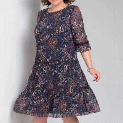 ECAY - CLASSIC BLOSSOM CREW NECK DRESS