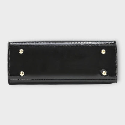 Olivia - Glossy Crocodile Pattern Handbag