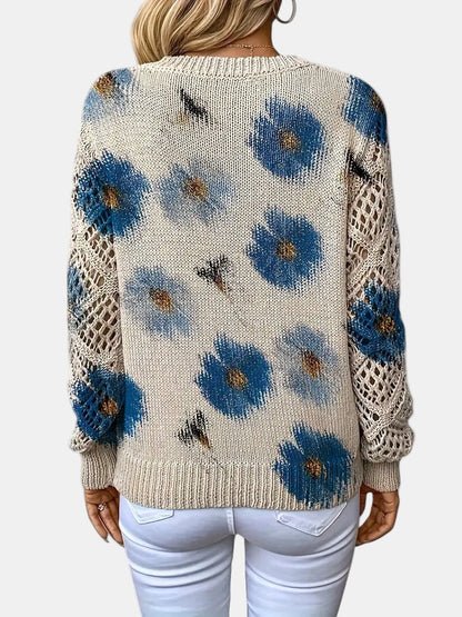 YASMIN - LOVELY BLOSSOM KNIT SWEATER