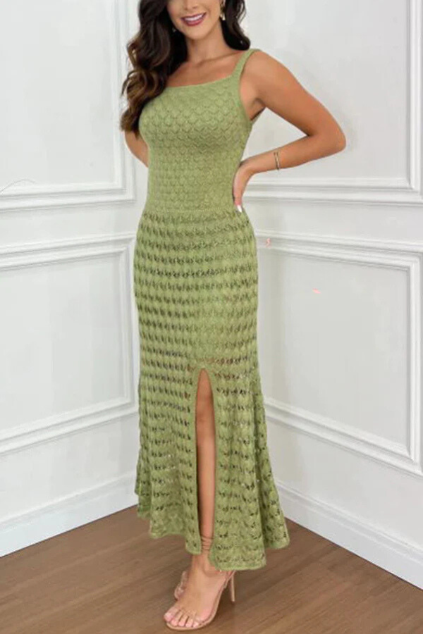 ALEXA - RING CUTOUT KNIT MAXI DRESS