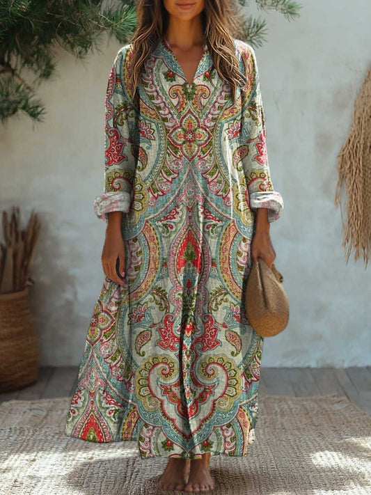 RET - VINTAGE CHARM FLORAL PRINT MIDI DRESS