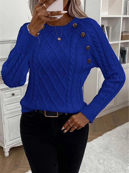 Evy | Plain Knitted Cable Sweater