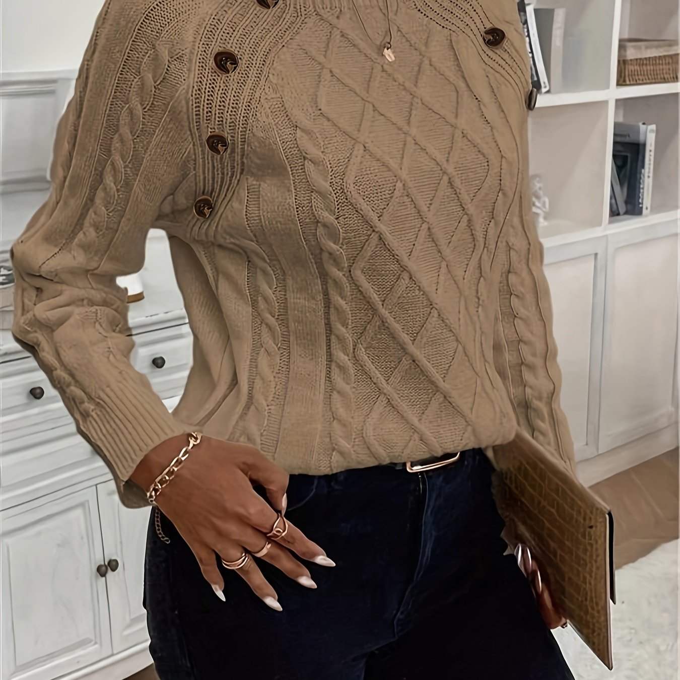 Evy | Plain Knitted Cable Sweater