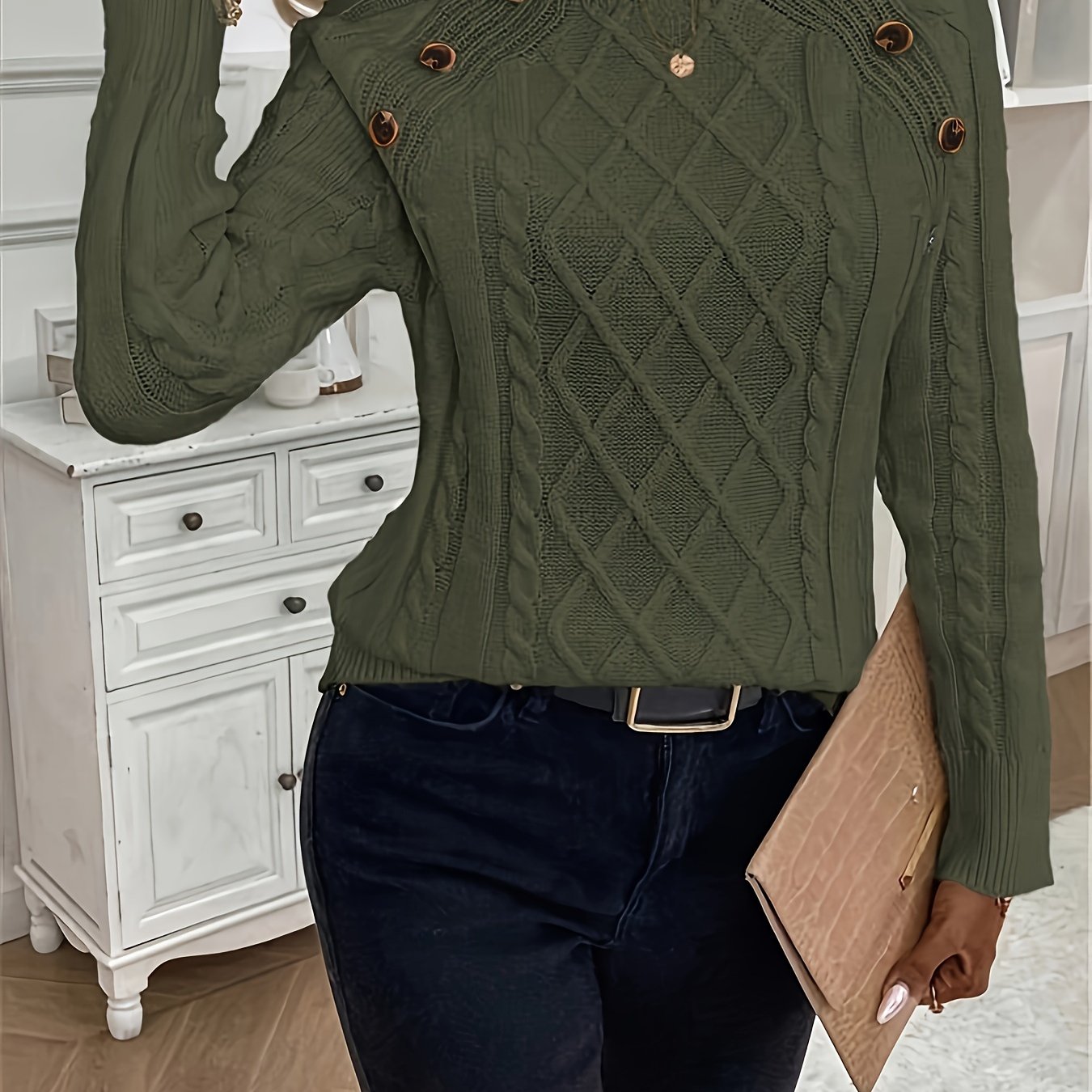 Evy | Plain Knitted Cable Sweater