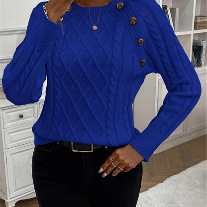 Evy | Plain Knitted Cable Sweater