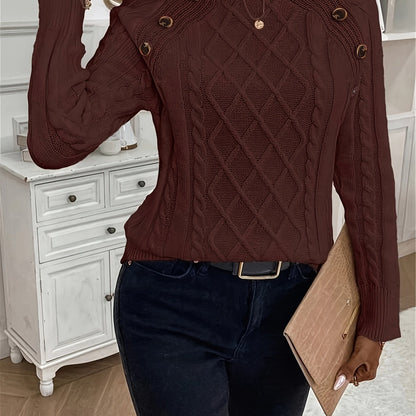 Evy | Plain Knitted Cable Sweater