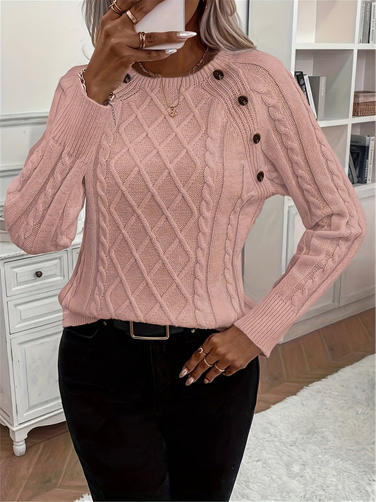 Evy | Plain Knitted Cable Sweater