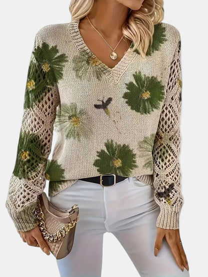 YASMIN - LOVELY BLOSSOM KNIT SWEATER