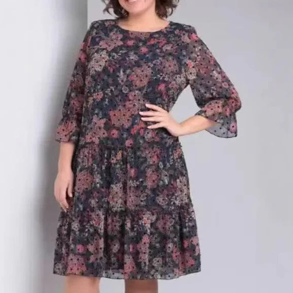 ECAY - CLASSIC BLOSSOM CREW NECK DRESS