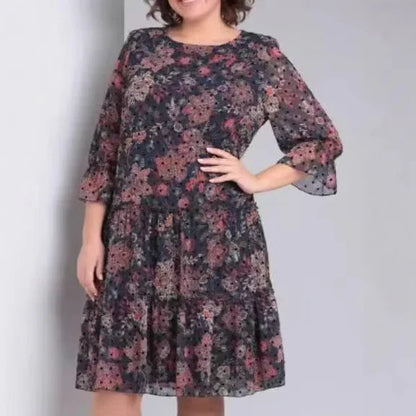 ECAY - CLASSIC BLOSSOM CREW NECK DRESS