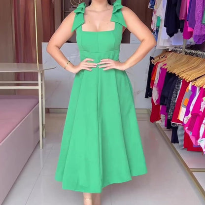 KENDALL - ELEGANT BOW BACKLESS DRESS