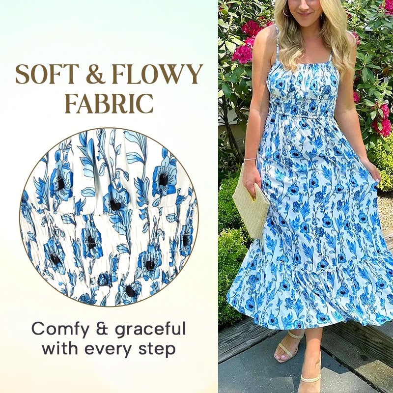 MONROE - ELEGANT FLORAL MAXI CAMI DRESS