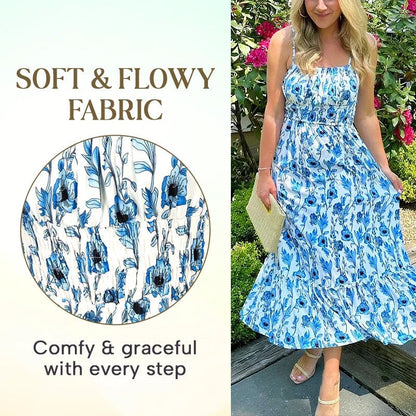 MONROE - ELEGANT FLORAL MAXI CAMI DRESS